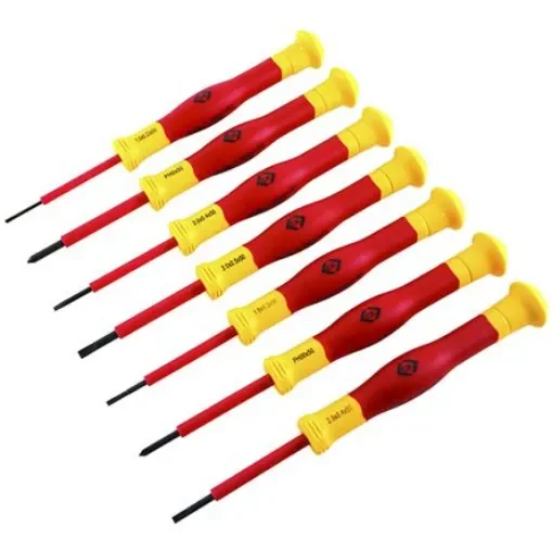 CK T4897 Slotted Insulated Precision Screwdriver Set, 7-Piece product image