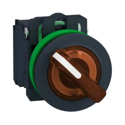 Schneider Electric Selector Switch - (SPDT) 30mm Cutout Diameter, Illuminated 2 Positions - XB5FK125G5 product image