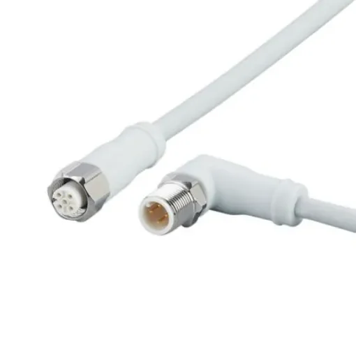 ifm electronic Straight Male 4 way M12 to Right Angle Female 5 way M12 Communication Cable, 10m - EVF509 product image
