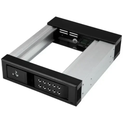 StarTech.com port 5.25 to 3.5 in, SAS, SATA Hard Drive Hot Swap Bay - HSB1SATSASBA product image