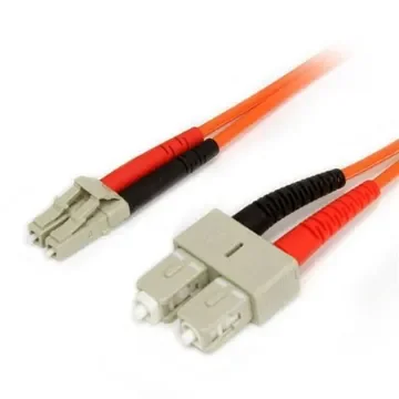 StarTech.com LC to SC Duplex Multi Mode OM1 Fibre Optic Cable, 62.5/125µm, Orange, 2m - FIBLCSC2 product image
