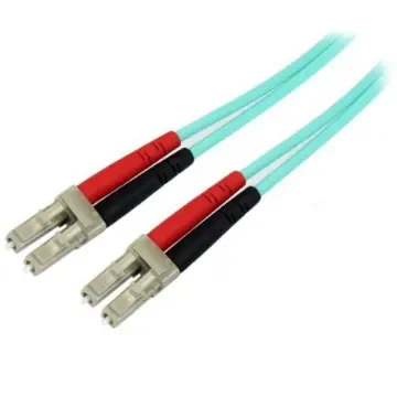 StarTech.com LC to LC Duplex Multi Mode OM4 Fibre Optic Cable, 50/125µm, Aqua, 3m - 450FBLCLC3 product image