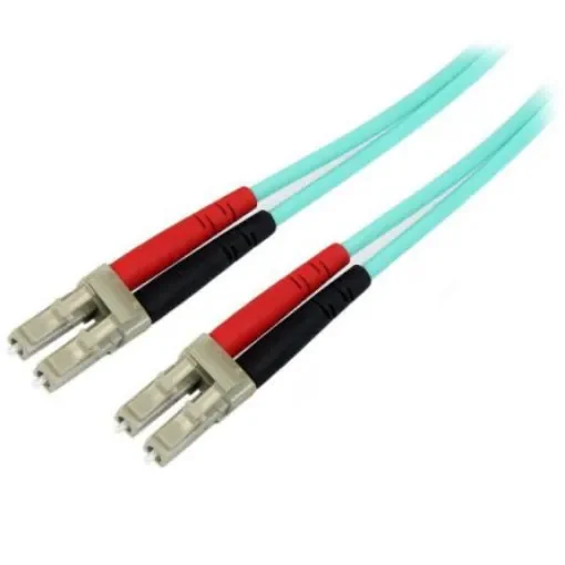 StarTech.com LC to LC Duplex Multi Mode OM4 Fibre Optic Cable, 50/125µm, Aqua, 5m - 450FBLCLC5 product image