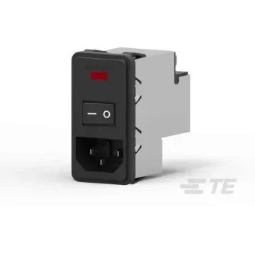 TE Connectivity 10A, 115 V ac, 230 V ac Snap-In IEC Inlet Filter PS0S0DS3B, Faston product image