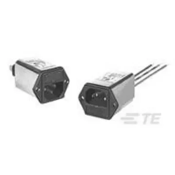 TE Connectivity 6A, 250 V ac Flange Mount IEC Inlet Filter 6EGG1-2, Faston product image