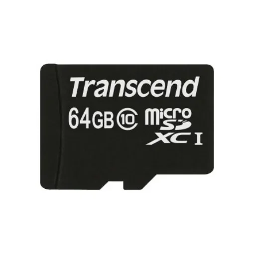 Transcend 64 GB MicroSDHC, MicroSDXC Micro SD Card, Class 10 - TS64GUSDXC10 product image