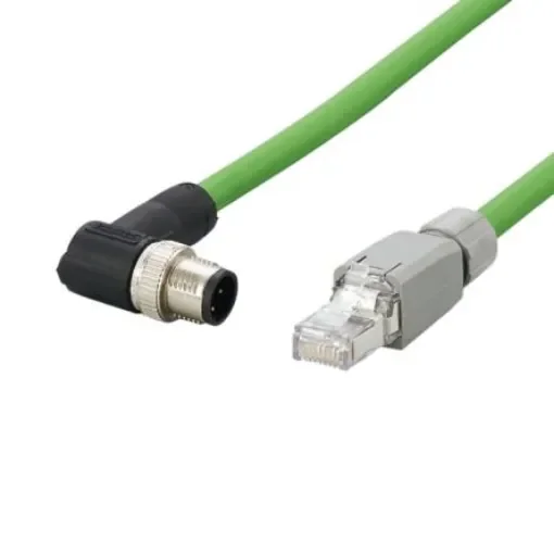 ifm electronicE122, 2m, Green M12 to Male RJ45 Male, Shielded, Terminated PVC Sheath - E12226 product image