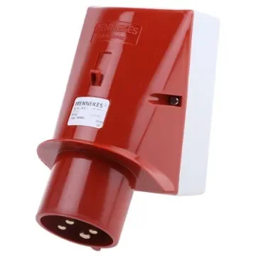 MENNEKES IP44 Red Wall Mount 4P 25 ° Industrial Power Plug, Rated At 32A, 400 V - 348 product image