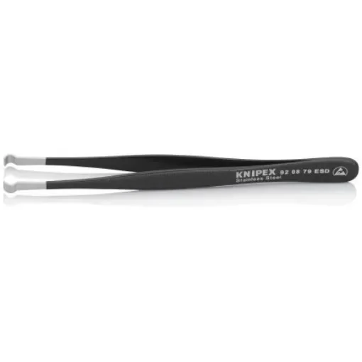 Knipex 120 mm, Stainless Steel, Smooth, ESD Tweezer - 92 08 79 ESD product image