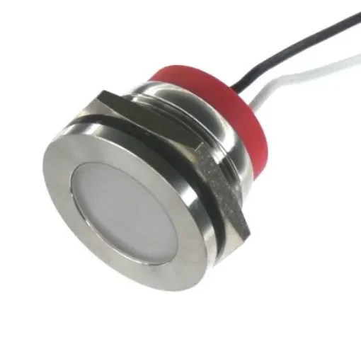 CML Innovative Technologies PL22SL Series White Panel LED, 24V, 22mm Mounting Hole Size, Lead Wires Termination, IP67 - PL22SL063 product image