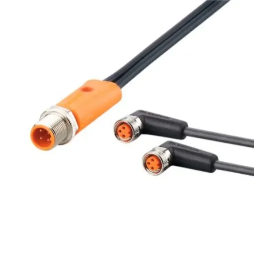 ifm electronic Straight Male 4 way M12 to Right Angle Female 5 way M8 Communication Cable, 300mm - EVC607 product image