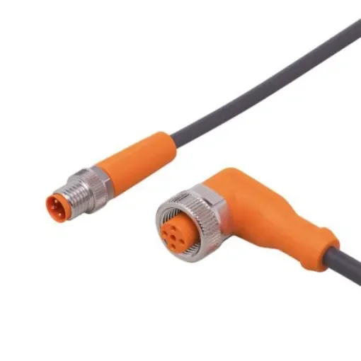 ifm electronic Straight Male 3 way M8 to Right Angle Female 5 way M12 Communication Cable, 10m - EVC410 product image