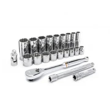 GearWrench 22-Piece Imperial 3/8 in Deep Socket/Standard Socket Set with Ratchet, 12 point - 80691 product image