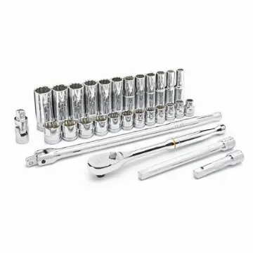 GearWrench 29-Piece Metric 3/8 in Deep Socket/Standard Socket Set with Ratchet, 12 point - 80692 product image