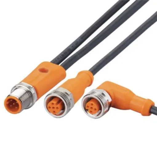 ifm electronic Straight Male 5 way M12 to Right Angle Female 5 way M12 Communication Cable, 100mm - EVC642 product image