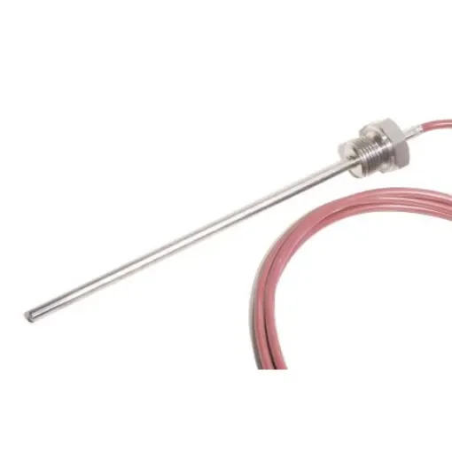 Electrotherm PT100 RTD Sensor, 6mm Dia, 200mm Long, NPT 1/4, F0.3 +400°C Max - K5-E-2L-400-100-1/4NPT product image