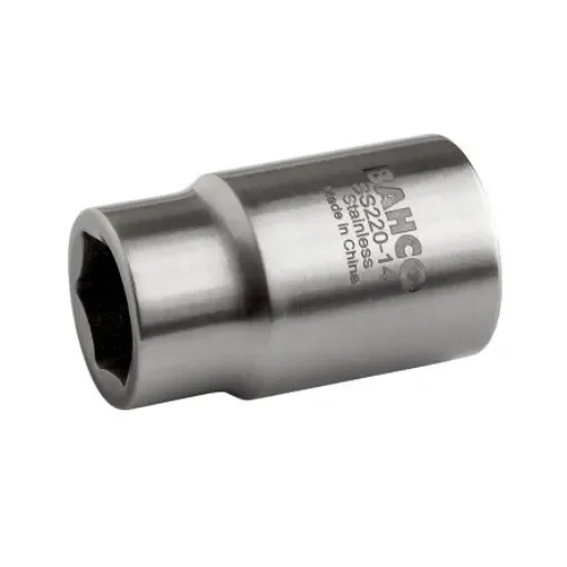 Bahco 1/4 in Drive 8mm Standard Socket, 6 point, 25 mm Overall Length - SS210-8 product image
