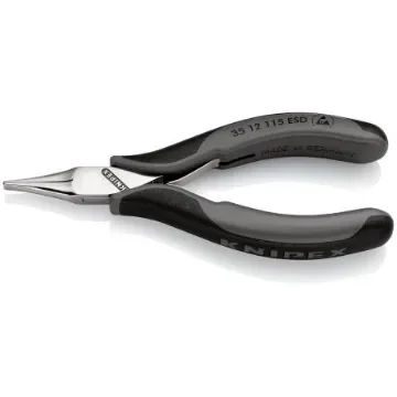 Knipex 35 12 Electronics Pliers, Flat Nose Pliers, 115 mm Overall, Flat, Straight Tip, 22,5mm Jaw, ESD - 35 12 115 ESD product image