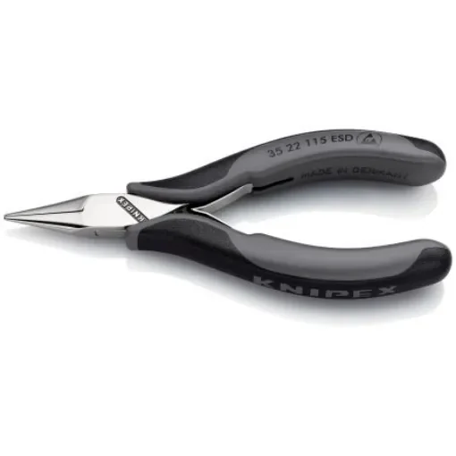 Knipex 35 22 Long Nose Pliers, 115 mm Overall, Straight Tip, 22,5mm Jaw, ESD - 35 22 115 ESD product image