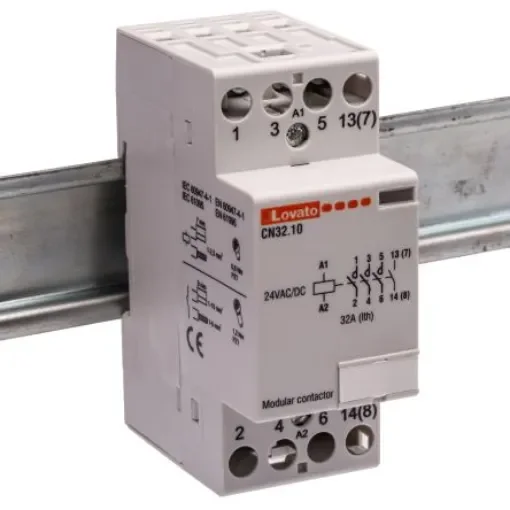 Lovato Contactor, 24 V ac/dc Coil, 4-Pole, 32 A, 4NO, 110 V ac - CN3210024 product image