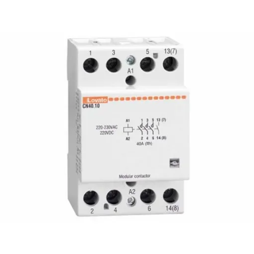 Lovato Contactor, 24 V ac/dc Coil, 4-Pole, 40 A, 4NO, 110 V ac - CN4010024 product image