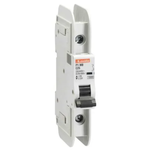 Lovato MCB, 1P, 32A Curve C, 400V AC, 60V DC, 10 kA Breaking Capacity - P1MBUH1PC32 product image