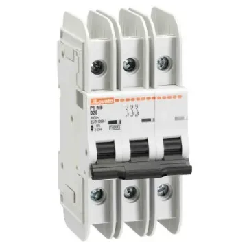 Lovato MCB, 3P, 32A Curve C, 400V AC, 10 kA Breaking Capacity - P1MBUH3PC32 product image