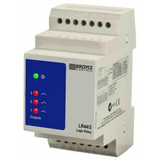 Broyce Control Voltage Monitoring Relay, 3PST, DIN Rail - LR44/3 100-230V AC/DC product image