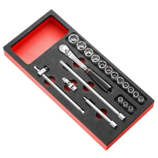 Facom 20-Piece Metric 3/8 in Standard Socket Set with Ratchet, 6 point - MODM.JL161-36 product image