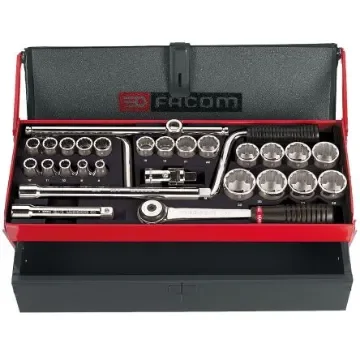 Facom 28-Piece Metric 1/2 in Standard Socket Set with Ratchet, 12 point - S.442EP product image