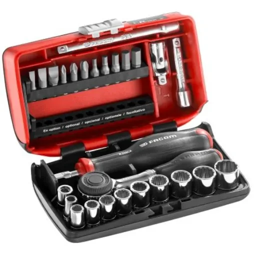 Facom 27-Piece Imperial 1/4 in Standard Socket/Bit Set with Ratchet, 12 point - R.360NANO-U112 product image