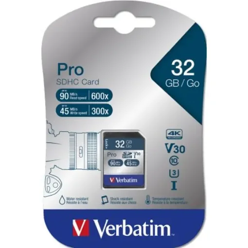 Verbatim 32 GB SDHC SD Card, Class 3 - 47021 product image