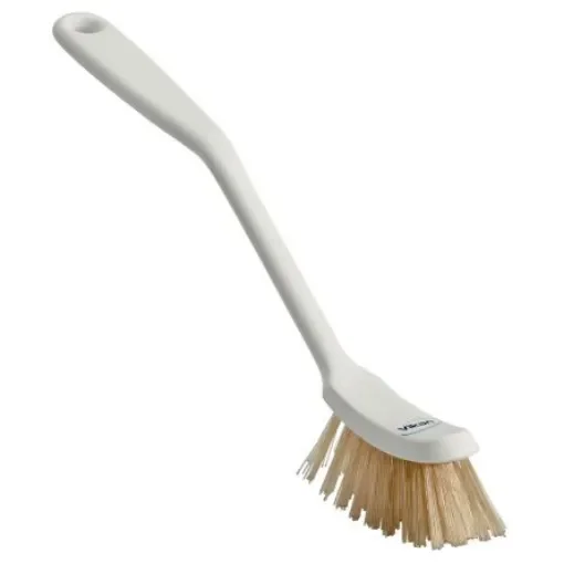 Vikan Hard Bristle White Scrubbing Brush, 25mm bristle length, PET bristle material - 42885 product image