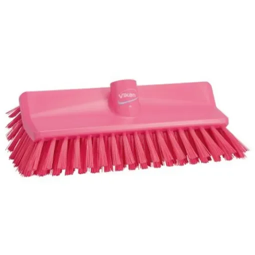 Vikan Medium Bristle Pink Scrubbing Brush, 41mm bristle length, PET bristle material - 70471 product image