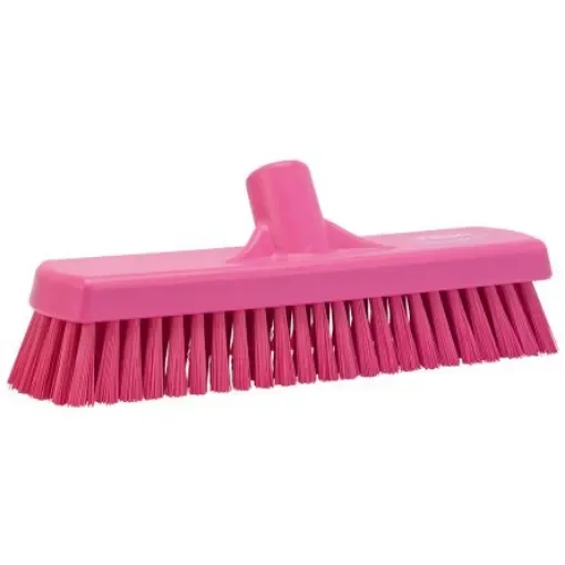 Vikan Hard Bristle Pink Scrubbing Brush, 46mm bristle length, PET bristle material - 70601 product image