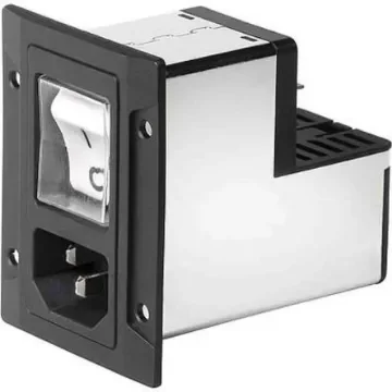 Schurter 10A, 250 V ac Screw Mount Filtered IEC Connector 3-118-974 product image