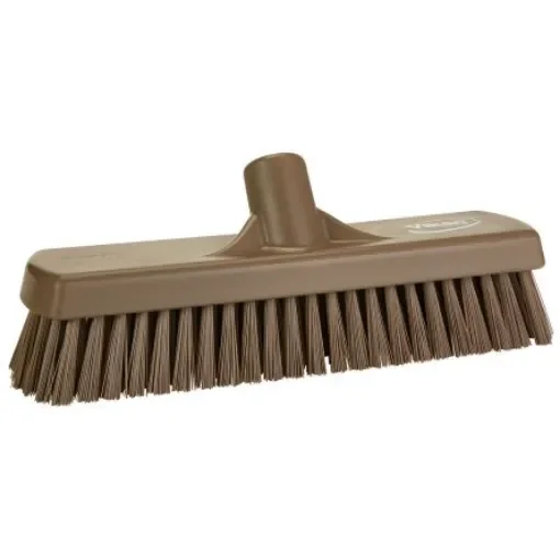 Vikan Hard Bristle Brown Scrubbing Brush, 46mm bristle length, PET bristle material - 706066 product image