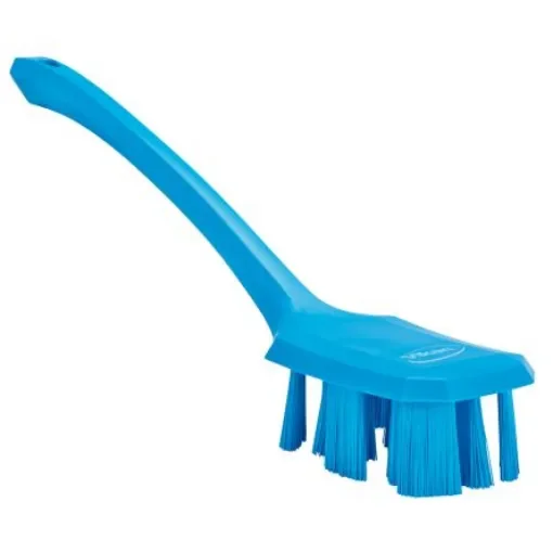Vikan Hard Bristle Blue Scrubbing Brush, 37mm bristle length, PET bristle material - 41963 product image