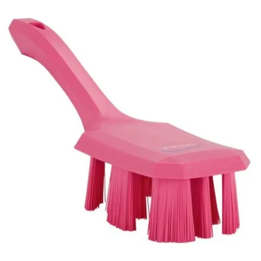 Vikan Hard Bristle Pink Scrubbing Brush, 37mm bristle length, PET bristle material - 41791 product image