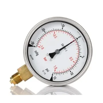 RS PRO G 3/8 Analogue Pressure Gauge 1bar Bottom Entry 100mm Outside Diameter - 188992 product image