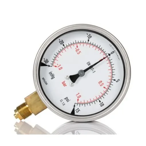 RS PRO G 3/8 Analogue Pressure Gauge 1bar Bottom Entry 100mm Outside Diameter - 188992 product image