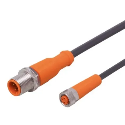 ifm electronic Straight Male 3 way M12 to Straight Female 3 way M8 Communication Cable, 20m - EVC414 product image
