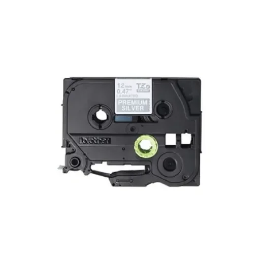 Brother White on Silver Label Printer Tape, 8 m Length, 12 mm Width - TZEPR935 product image