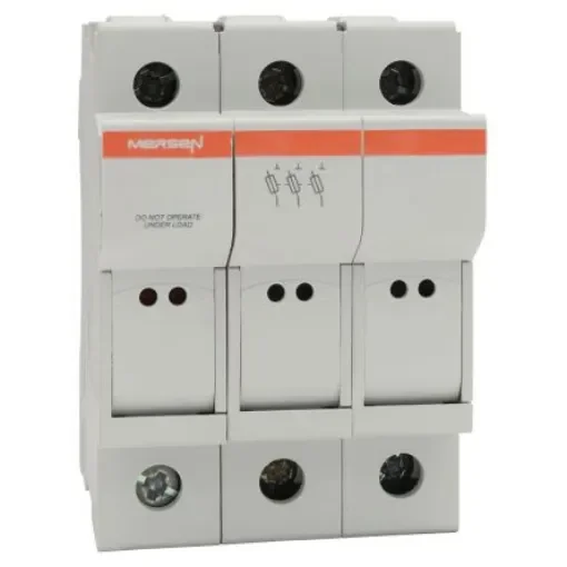Mersen 25A Rail Mount Fuse Holder for 8 x 31mm Fuse, 3P, 400V ac - M1062680 / CMC83 product image