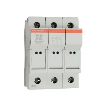 Mersen 30A Rail Mount Fuse Holder for 10 x 38mm Fuse, 3P, 600V ac - G1062790 / CUSCC3 product image