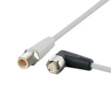 ifm electronic Straight Male 4 way M12 to Right Angle Female 5 way M12 Communication Cable, 5m - EVF056 product image