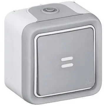 Legrand Grey Outdoor Light Switch, 2 Way, Plexo - 0 697 13 product image
