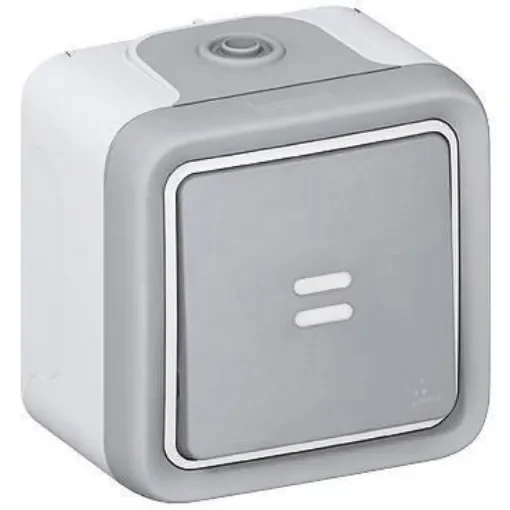 Legrand Grey Outdoor Light Switch, 2 Way, Plexo - 0 697 13 product image