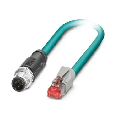 Phoenix Contact, 3m Cat5, Blue M12 to Male RJ45 Male, Terminated PUR Sheath - 1403499 product image