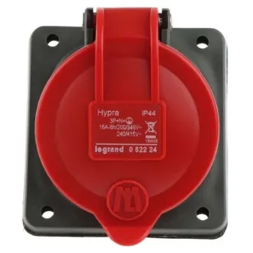 Legrand Red Panel Mount 3P + N + E Socket Socket, Rated At 16A - 0 522 24 product image